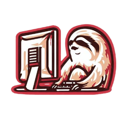 The abap2UI5 sloth, at a computer