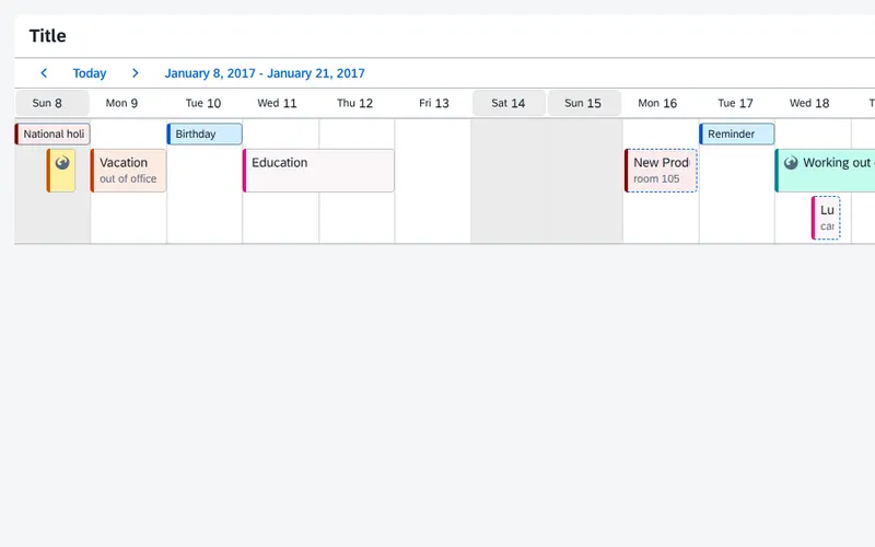 A planning calendar, as a shift or capacity plan would use it