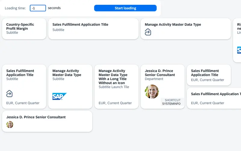 Launchpad tiles with KPIs, trends and figures