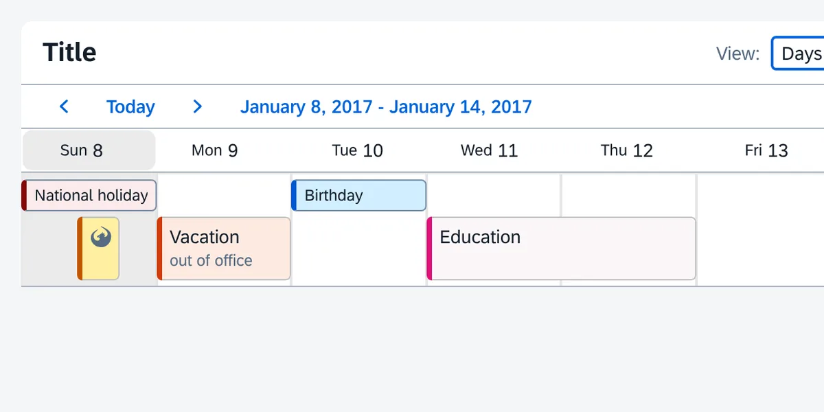 A planning calendar, as a shift or capacity plan would use it