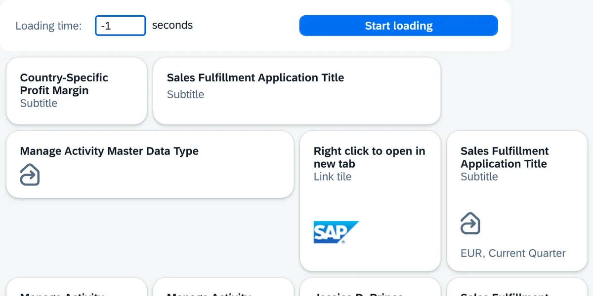 Launchpad tiles with KPIs, trends and figures